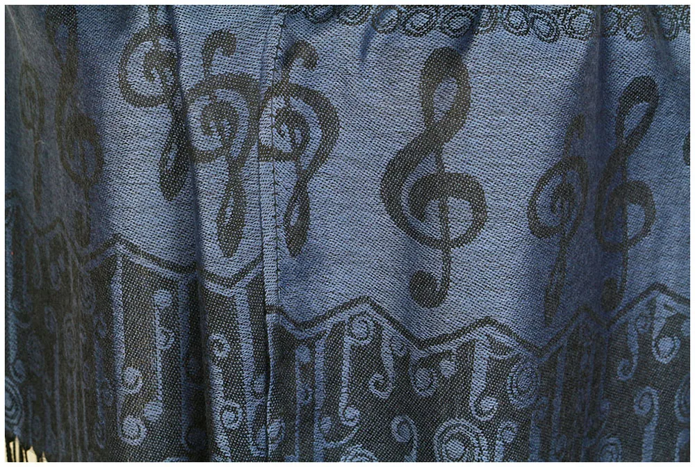 Шарф mujer music note G-clefs классический жаккардовый шарф, Пашмина, шаль, зимний шарф, тканые шали, бандана, накидки