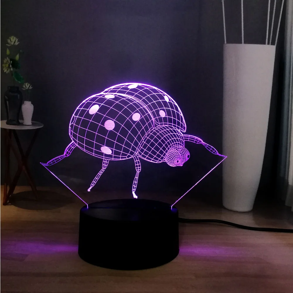 Новый 3D эффект насекомое интересные муравьи LED домашняя спальня DEC атмосфера