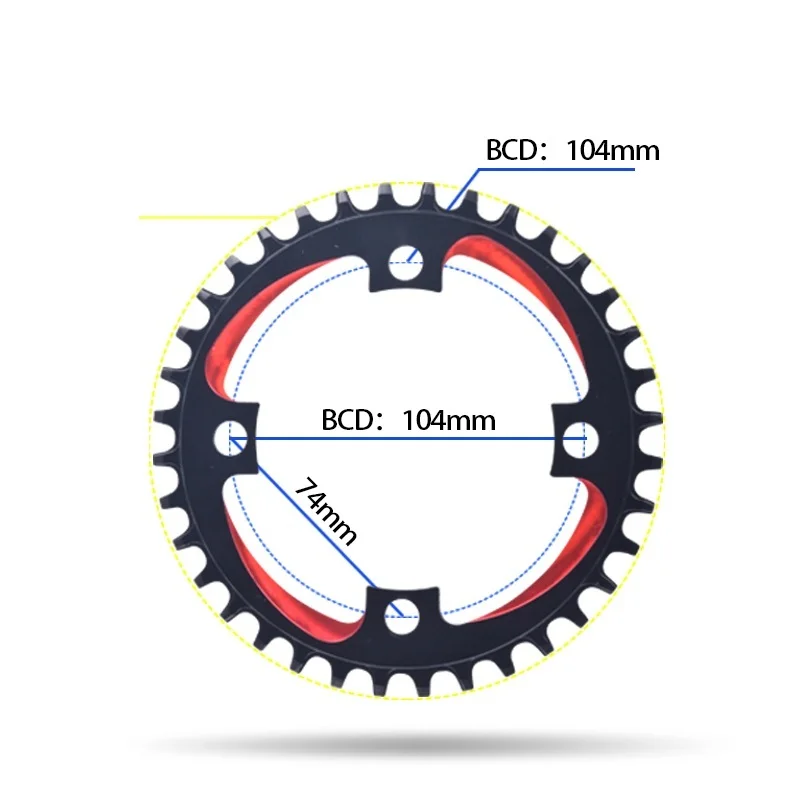 TRUYOU круглая форма узкая широкая 34 T/36 T/38 T 104BCD MTB велосипедная цепь круг шатун одна пластина 7075 сплав велосипедная цепь