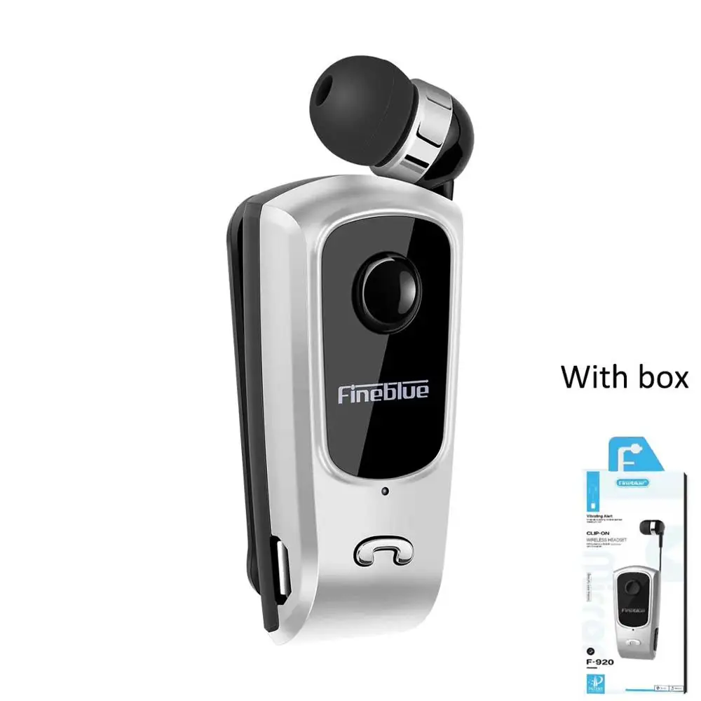 with box FineBlue F920 беспроводной Auriculares драйвер Bluetooth Телескопический Тип бизнес гарнитура звонки напоминают вибрацию износ клип спорт UM - Цвет: with box