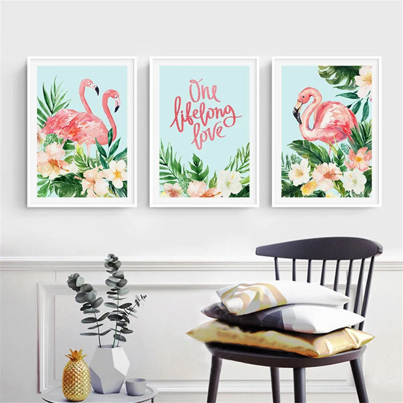 HAOCHU новое горячее западное Европейское Фламинго животные Цветы Листья