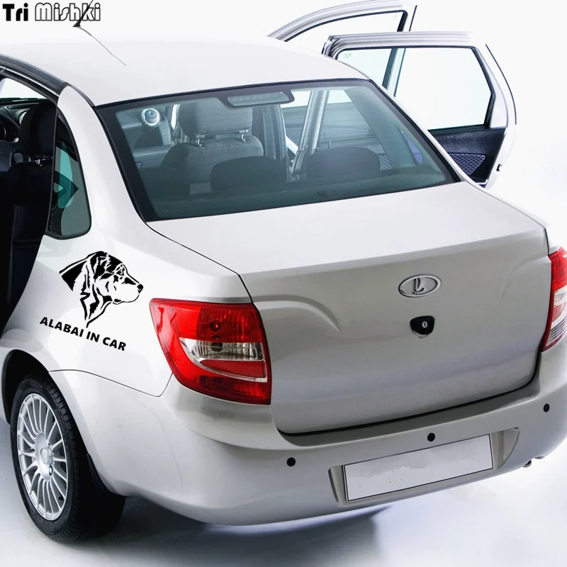 Tri Mishki HZX320# 15*15.2см alabai in car алабай в машине виниловые светоотражающие наклейки на авто наклейка для авто на заднее стекло