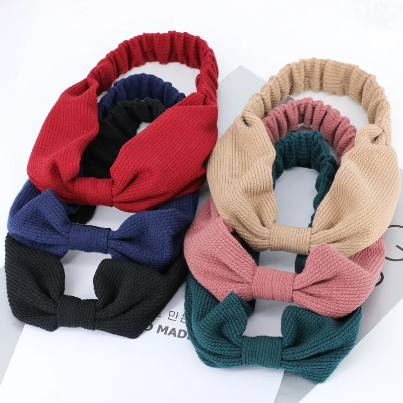 6 шт. новинка 2018 оптовая продажа головная повязка ажурной вязки топ с узлом