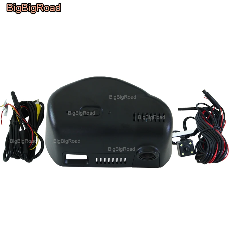 Black Dual Camera BigBigRoad для jeep cherokee/grand cherokee 2011 2012 2013 Автомобильный видеорегистратор Wifi DVR видеорегистратор двойной объектив - Название цвета: Black Dual Camera