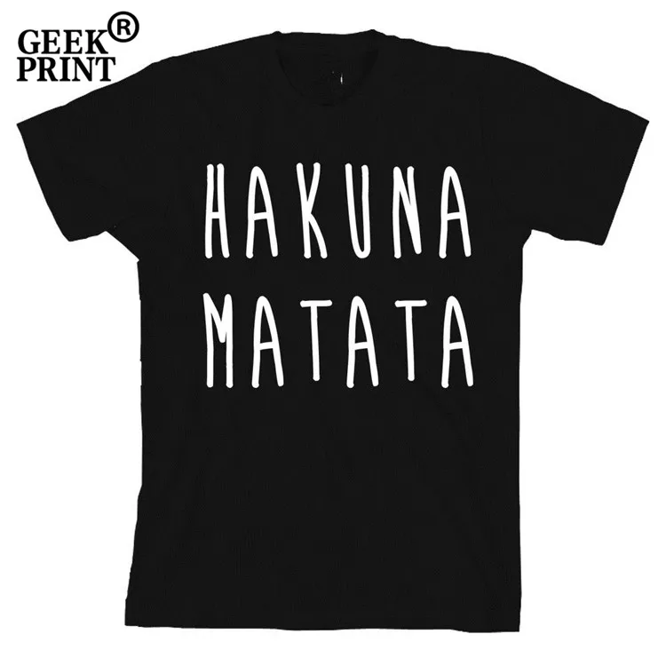 Женская футболка с буквенным логотипом Hakuna Matata женские топы круглым вырезом и