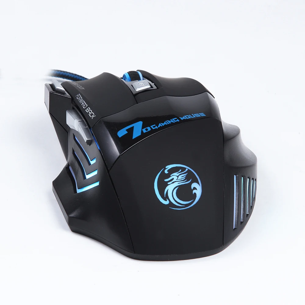 Professional Gaming mouse 7 кнопок Регулируемая dpi 1000/1600/3200/2400 большая игровая мышь для