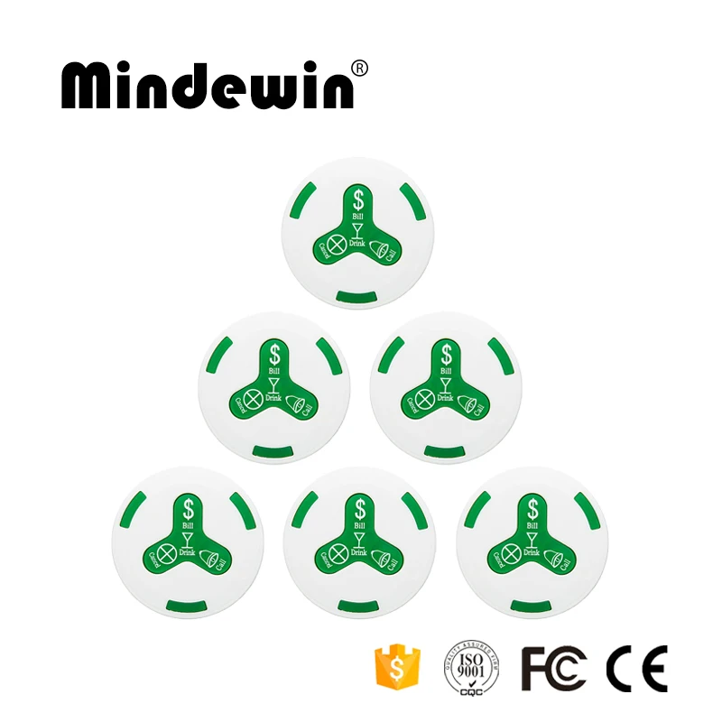 2017 Водонепроницаемая кнопка вызова официанта Mindewin 433 МГц|call button|call button waiterwireless call