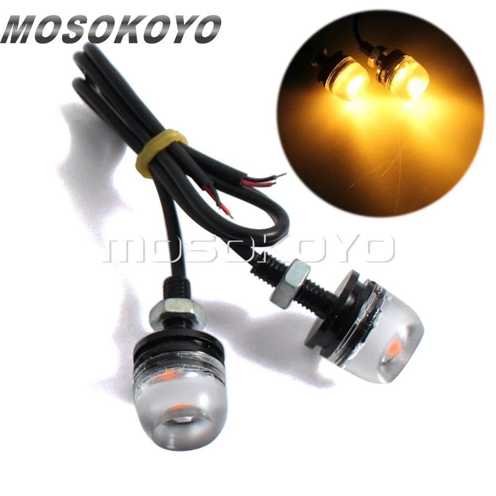 Светодиодный болт для мотоцикла 2 шт. светильник номерного знака SMD янтарный номерной знак Honda Harley Kawasaki
