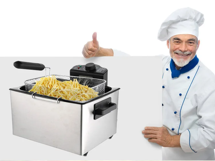 

Электрический Фритюрница, жаровня, сковорода, коммерческая электрическая машина для картофеля фри, антикурительная печь sta 5 L, Новинка