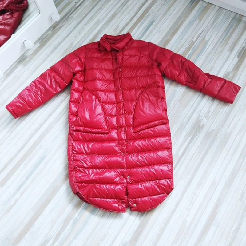 Wipalo 2018 Warm Winter Fashion Turn Down Collar Long Sleeve Button Design Pure Color Women Jacket Light Parkas| |