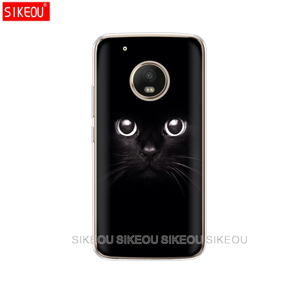 Силиконовый чехол для телефона Motorola Moto G6 G5 G5S Z2 Z3 PLAY PLUS X4 E4 E5 C Кошка Китти голубые