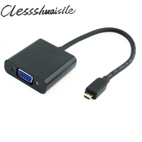 (100 шт./лот) черный и белый D-образный микро hdmi-VGA выход Проектор Монитор Адаптер для