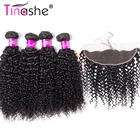Tinashe волосы бразильские волосы плетение пучки Remy человеческие волосы Кружева Фронтальные с пучками вьющиеся пучки с фронтальным закрытием
