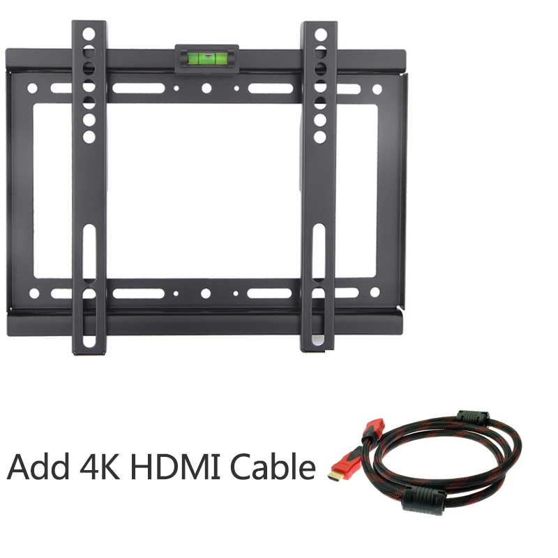 add HDMI cable Тонкий ЖК-дисплей светодиодный плазменной резки с фиксированным ТВ настенный кронштейн 14~ 32 дюймов Max VESA 200*200 мм супер сильный 88lbs Вес Ёмкость - Цвет: add HDMI cable