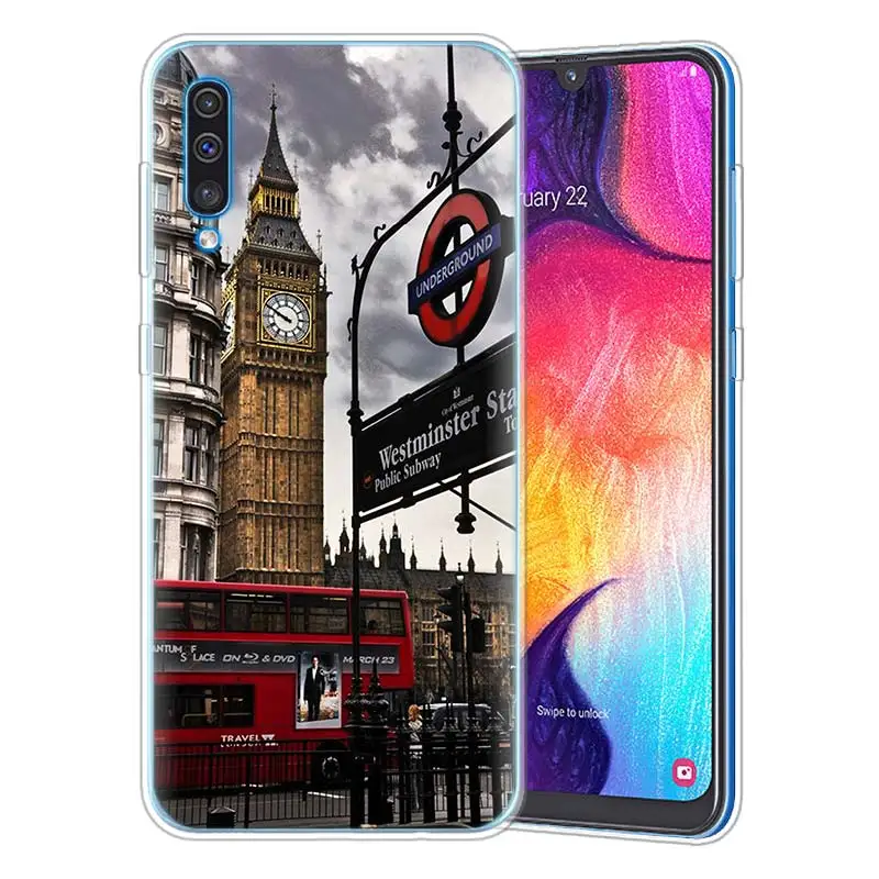 Модные лондонского городского Эйфелева чехол для samsung A50 A70 A60 A40 A30 A20 A20e A10 M30 M20 M10 A7 A9 силиконовый чехол для телефона из ТПУ с принтом " - Цвет: 09