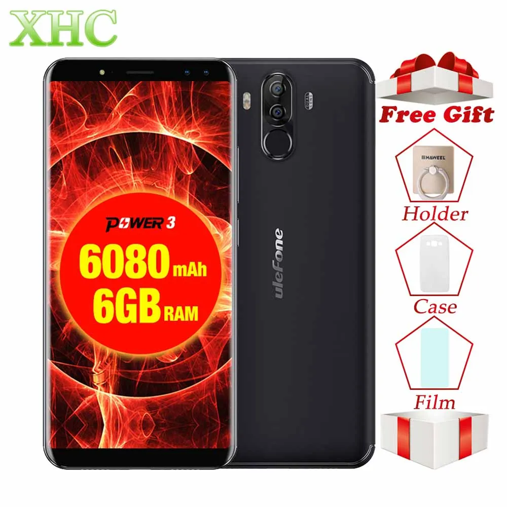 Ulefone мощность 3 18:9 &quot6 0 полный экран смартфон 6080 мАч 6 ГБ 64 Octa Core уход за кожей лица