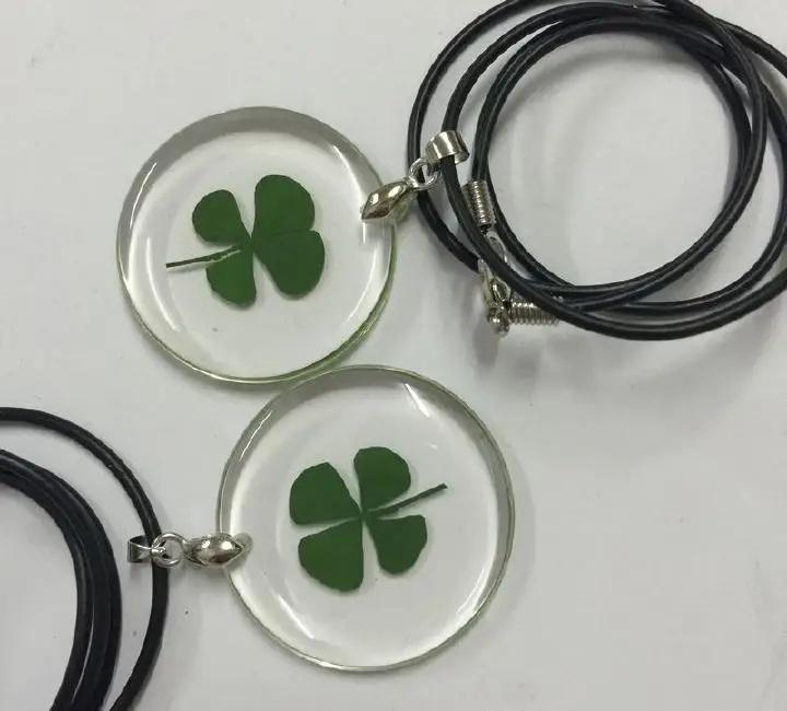 30 подвесок настоящий четырехлистный клевер прессованный круглый крутой