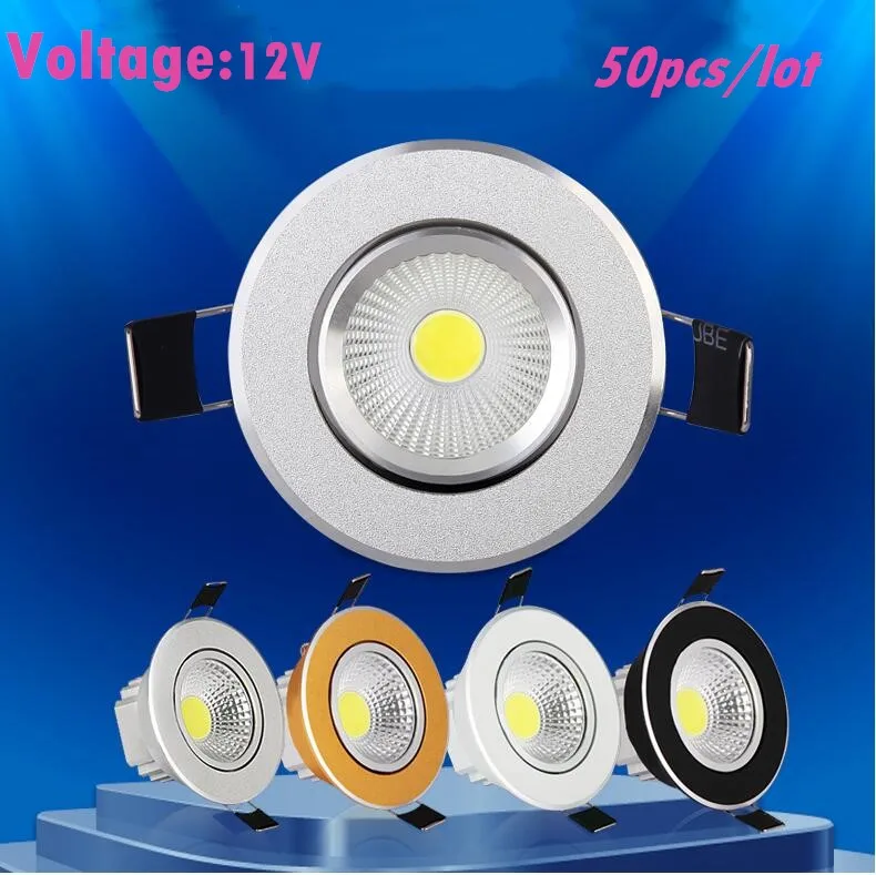 50 шт./лот AC12V 3 Вт 5 7 led COB Потолочный Точечный светильник Холодный белый и теплый