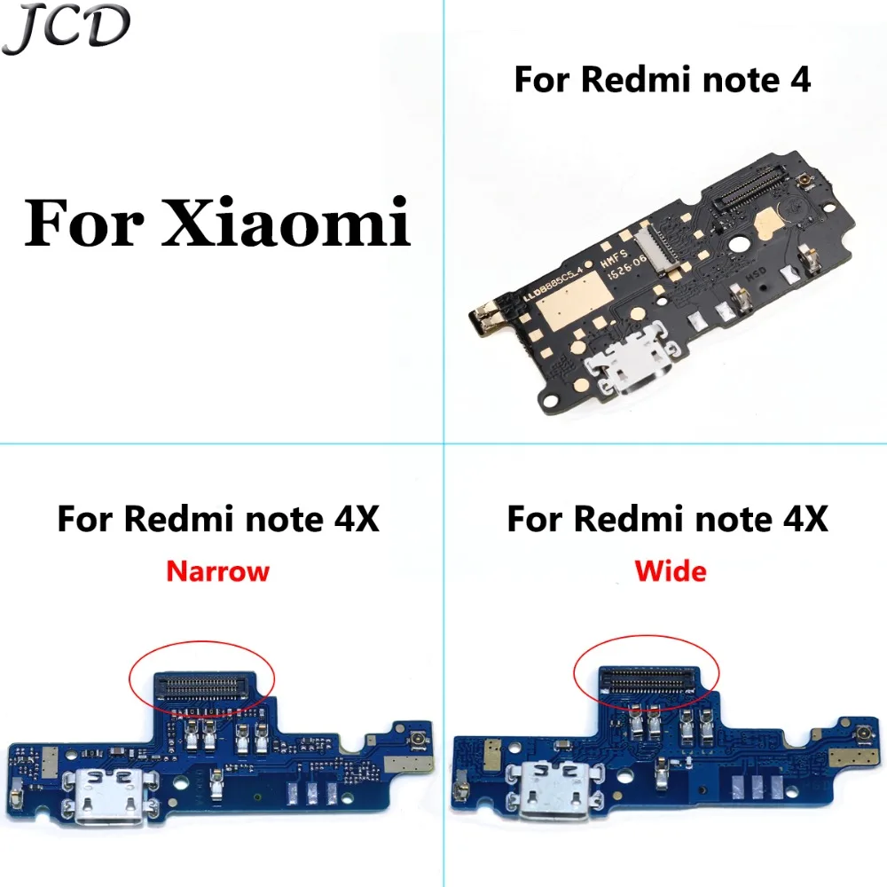 Замена USB-порта JCD для зарядного устройства док-разъем гибкий кабель Xiaomi Note 4X Redmi 4