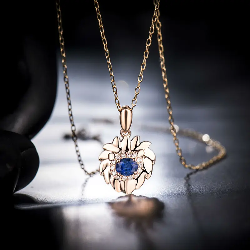 LOVERJEWELRY лев Король подвески в виде созвездия натуральный Буле Сапфир Подвеска