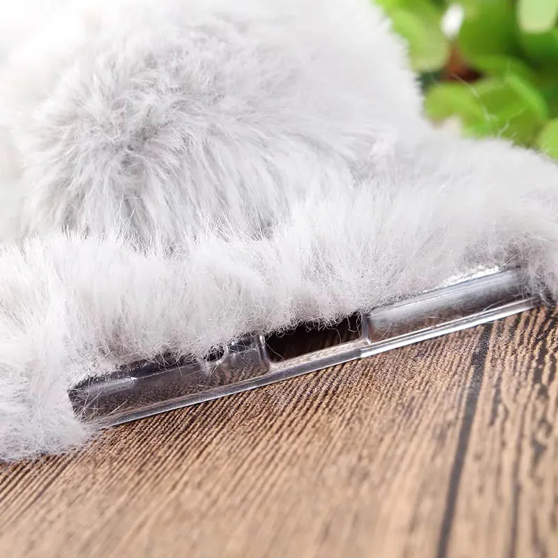 Новый милый Блестящий теплый мягкий чехол для мобильного телефона с кроличьими