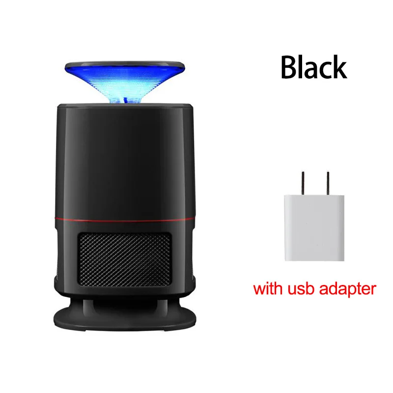 black with plug Светодиодный светильник от комаров, против вредителей, ловушка для мух, насекомых, лампа от насекомых, Zapper, USB, электрический, отпугивающий насекомых, УФ, ночной Светильник - Цвет: black with plug