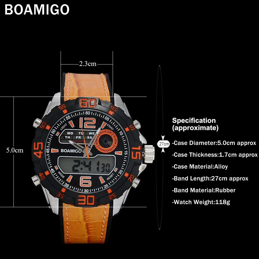 Мужские спортивные часы с двойным дисплеем водонепроницаемые аналоговые