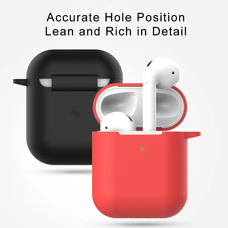 Мягкий силиконовый чехол для наушников Air Pods 2 противоударный защитный с ремешком