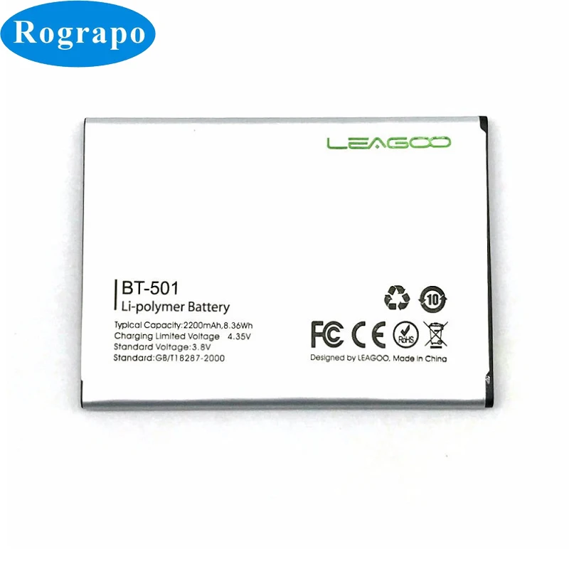 

New 3.8V 2200mAh BT-501 BT 501 Replacement Battery(75.5mm*54.5mm) For LEAGOO Alfa 5 Baterij Batteria Mobile Phone Batteries