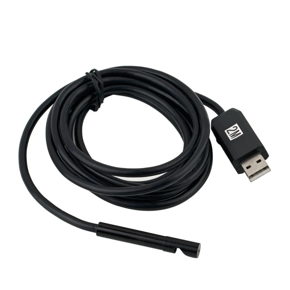 1 шт. хит продаж 2 м 7 мм 6 светодиодный USB Водонепроницаемый эндоскоп бороскоп змея