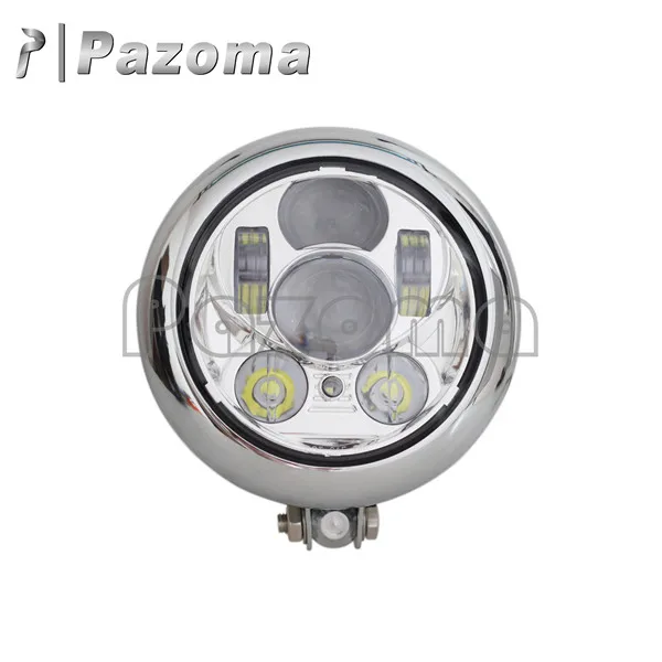 Хромированный Светодиодный фонарь на переднюю голову для мотоцикла точечный