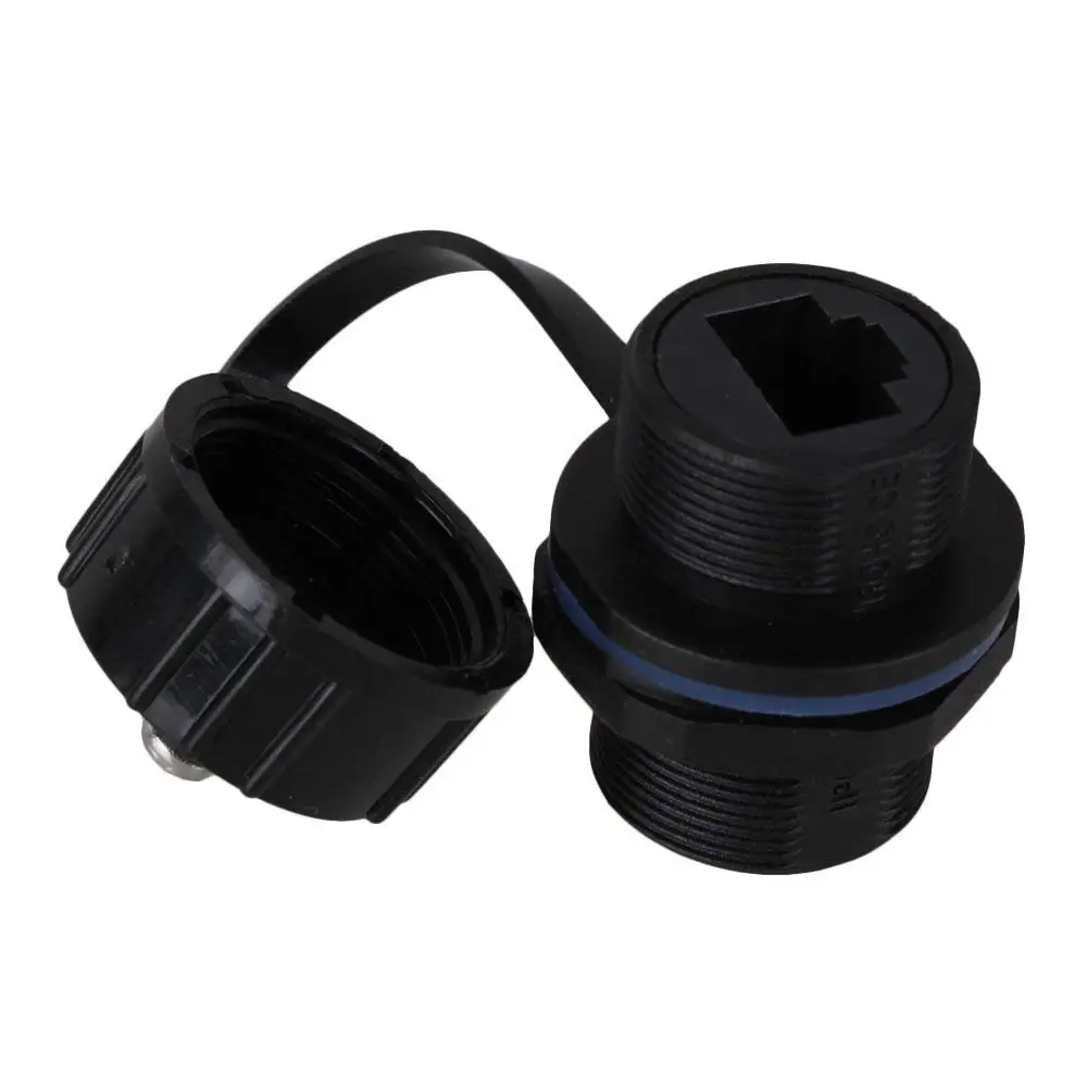 5PCS LAN IP68 Protection M20 Black Ethernet Stuffing Lock nut Plastic RJ45 Waterproof Gland Connector | Обустройство дома