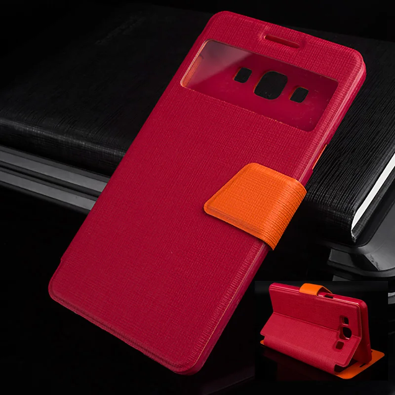 Window Pu Leather 5.5For Samsung Galaxy A7 2015 Case For A7000 Cell Phone Flip Cover | Мобильные телефоны и аксессуары