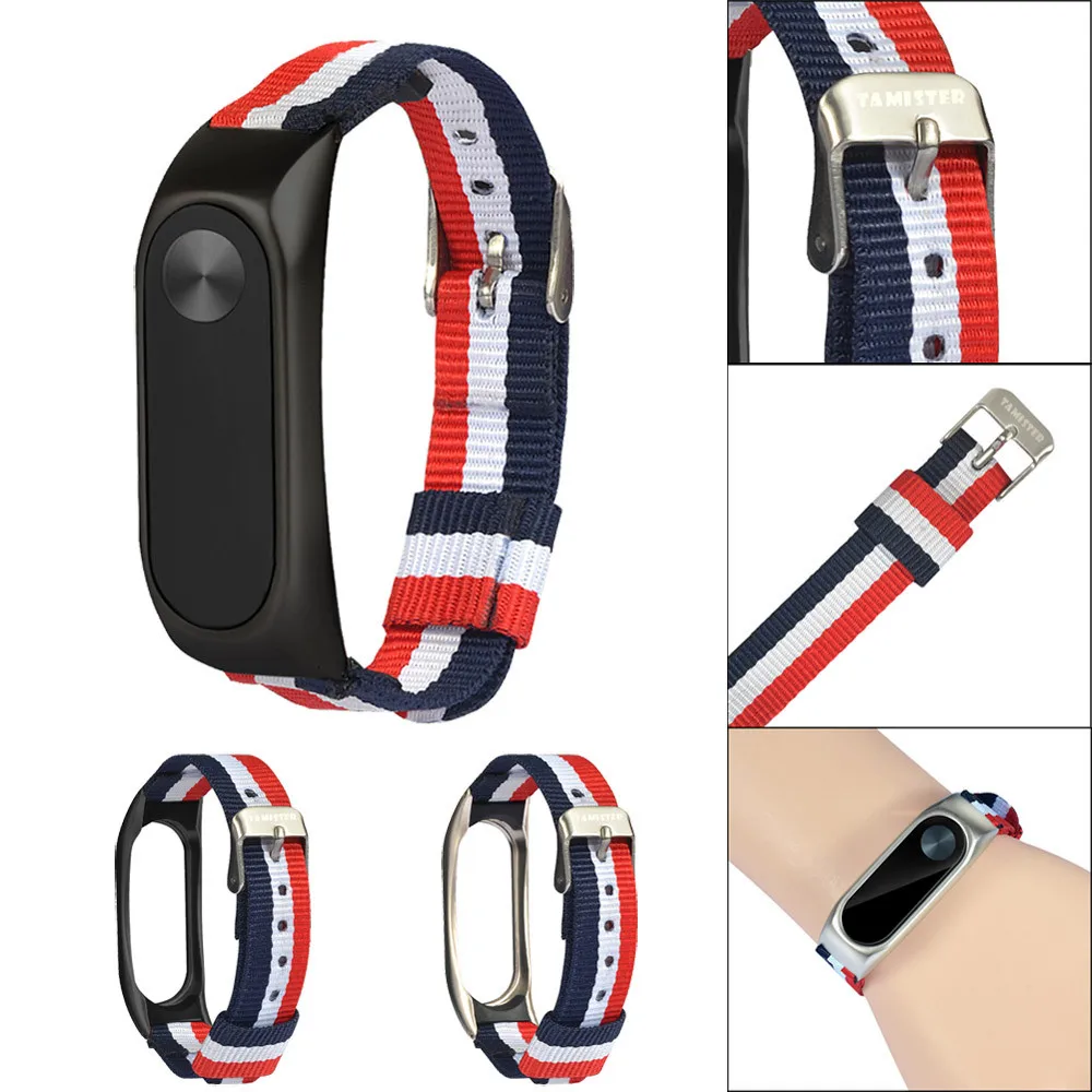 HONHX Mi Band 2 Strap Lightweight Nylon Adjustable Replacement Band Sport Strap For XIAOMI MI Band 2 Bracelet Wristband Metal