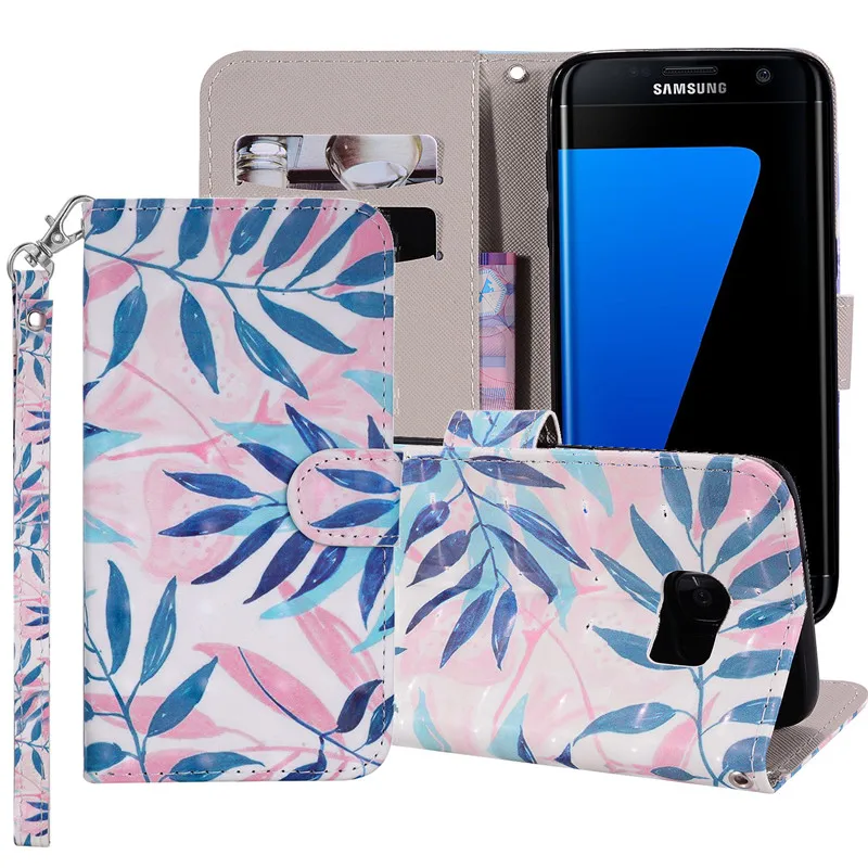 Мультфильм 3D кожаный чехол для samsung Galaxy S7 чехол Etui на Galaxy S7 S7 край G9530 Роскошный кожаный чехол-книжка с шнурок для бумажника Чехол Coque