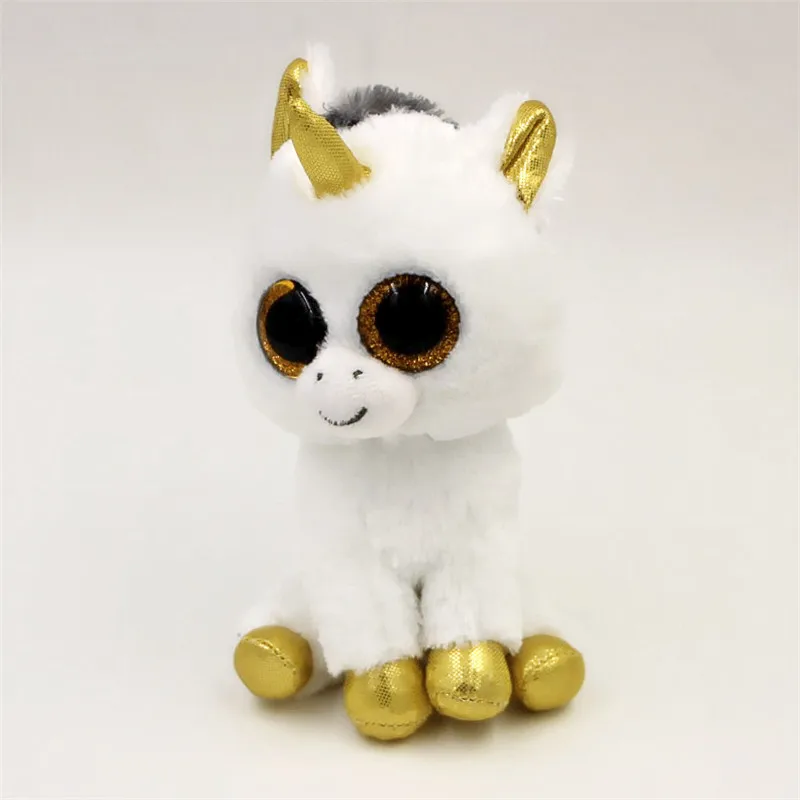 KAWO Горячая Ty Beanie Boos большие глаза маленький Единорог Плюшевые игрушки Куклы Kawaii