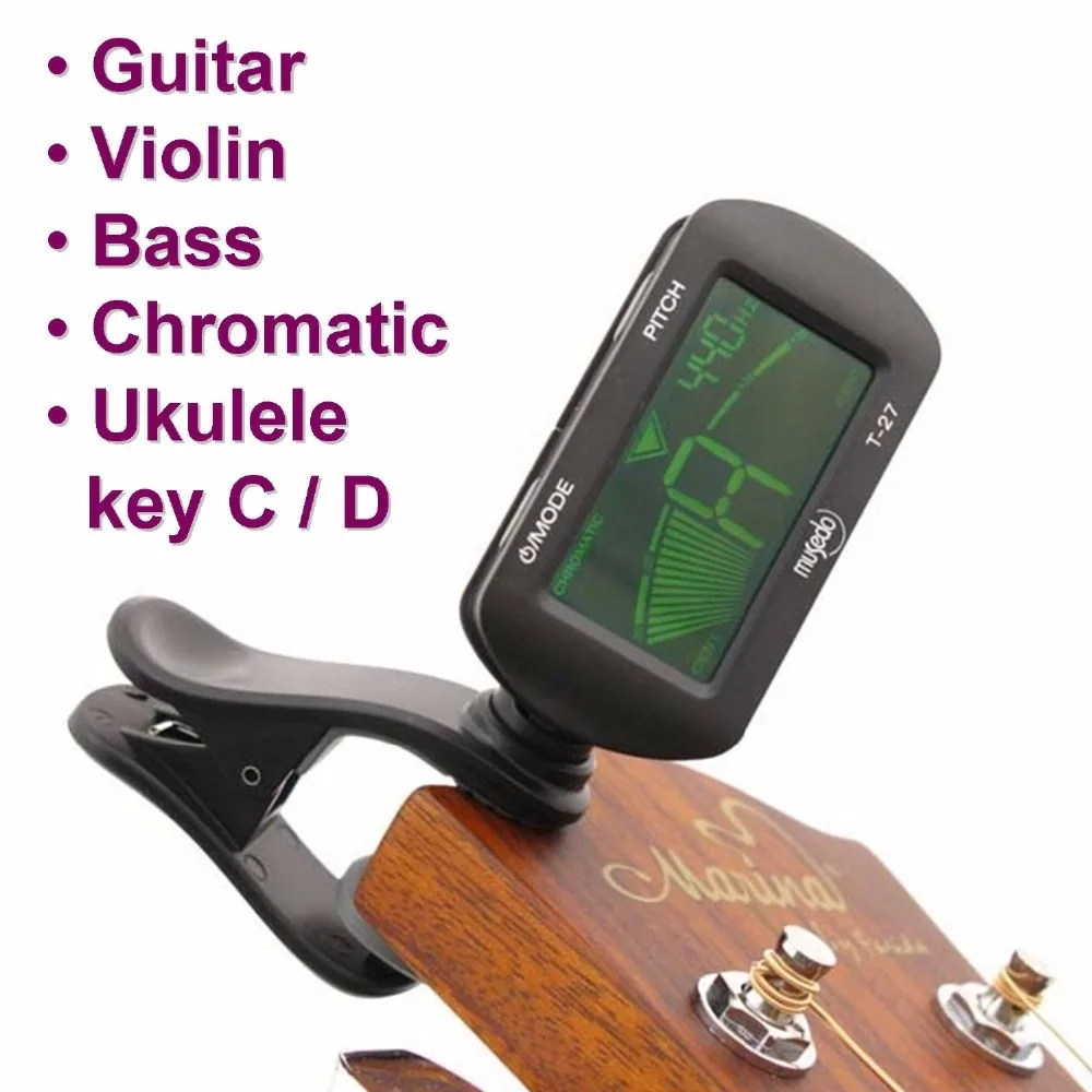 

Musedo T-27 Tiny Chromatic Clip on Digital Guitar, Bass or Violin Tuner