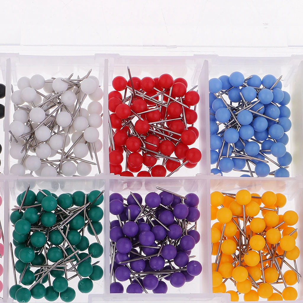A Box of 500pcs Plastic Round Head Push Pins Office Drawing Map Tacks Thumbtack | Дом и сад