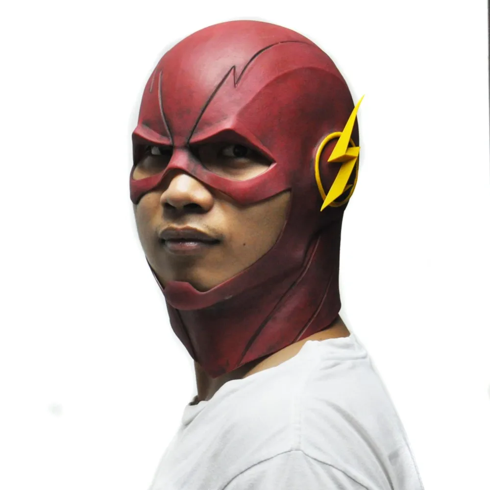 Флэш-Маска DC Фильм Косплей Костюм Опора Хэллоуин полный голова Латекс Вечерние Маски