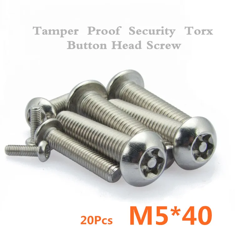 20 шт./лот ISO7380 M5 * 40 Нержавеющая сталь защита от взлома Torx Кнопка винта|screw gauge|screw