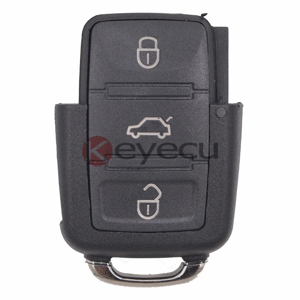 KEYECU замена оболочки для VW Гольф Бора Jetta Passat Polo 3 кнопки дистанционного брелока