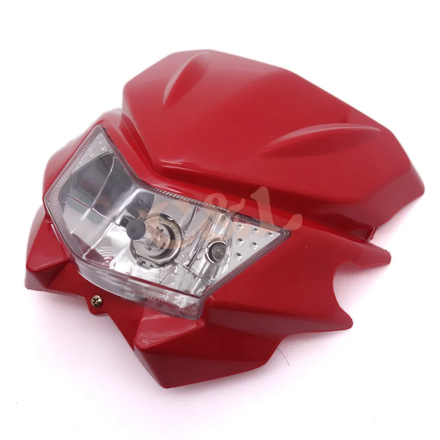 Передняя пластиковая фара H4 для мотоцикла красная двойного спортивного