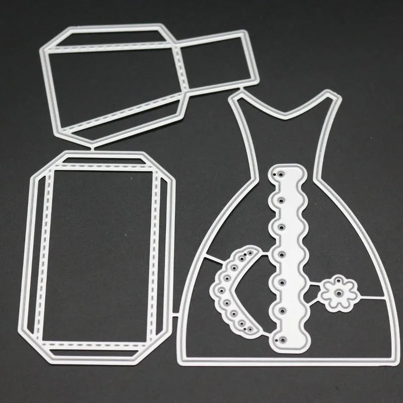 3D форма свадебного платья Подарочная коробка металлические режущие трафареты
