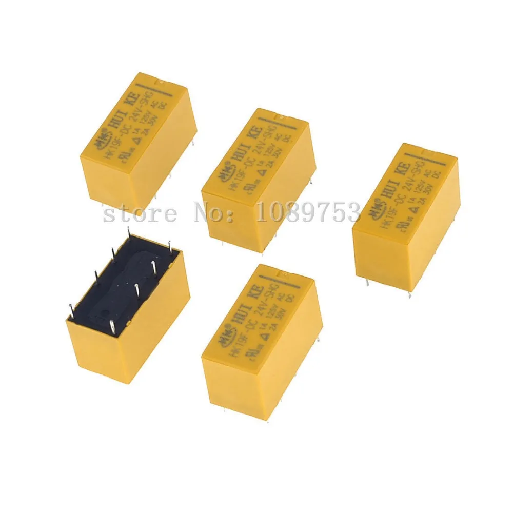 10 шт. Высокое качество 8 штифтов реле 24 В DC катушка питания PCB HK19F-DC24V-SHG |