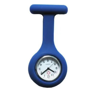 blue black Новые медсестры часы доктор портативный карманный брелок броши для часов Силиконовые туники батареи медицинские медсестры кварцевые часы с зажимом - Цвет: blue black