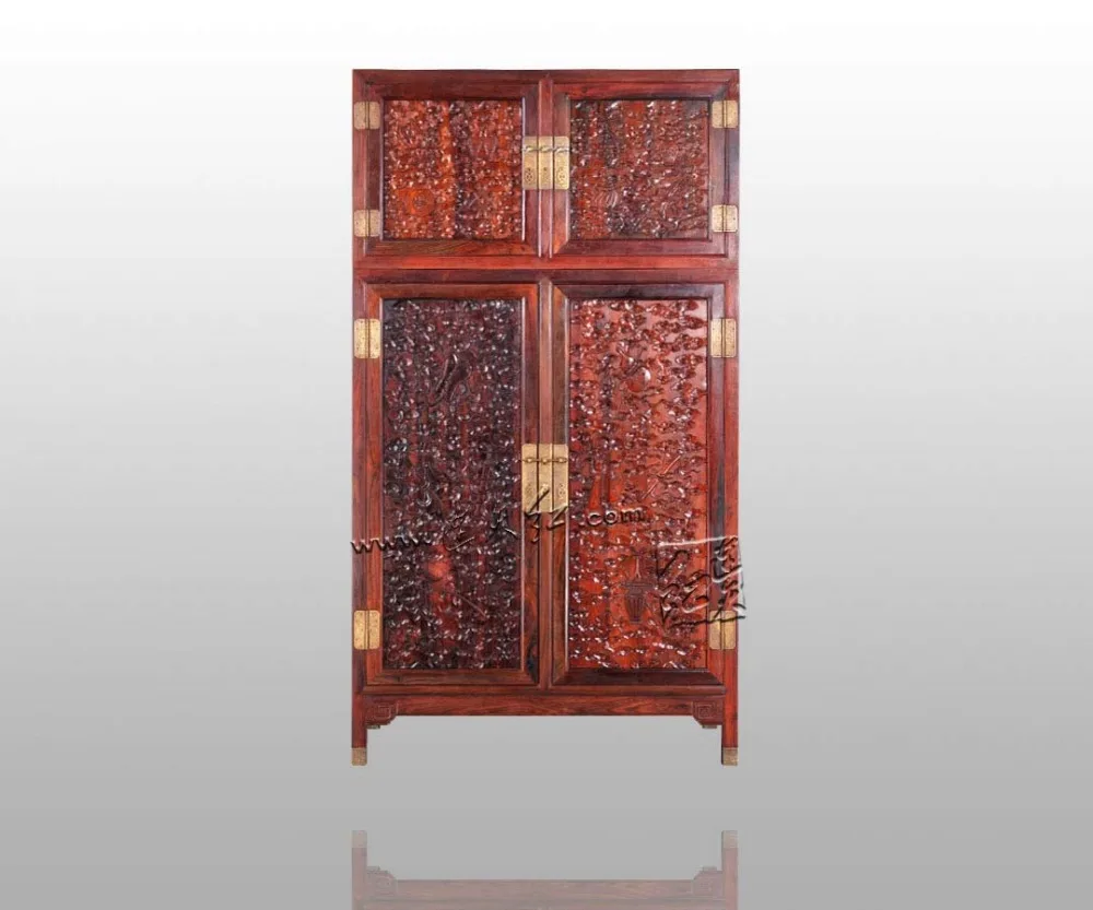 Новый классический антикварный шкаф из розового дерева в китайском стиле
