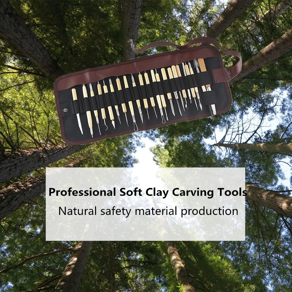 DIY Professional Polymer Clay Tools Wood Soft Carving Sculpture Playdough Fimo Gadget Charm Model Bag Kit For Art Beginner | Игрушки и