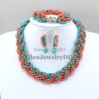 new smart jewelry set orange coral necklace bridesmaid gift necklace bridal jewelry