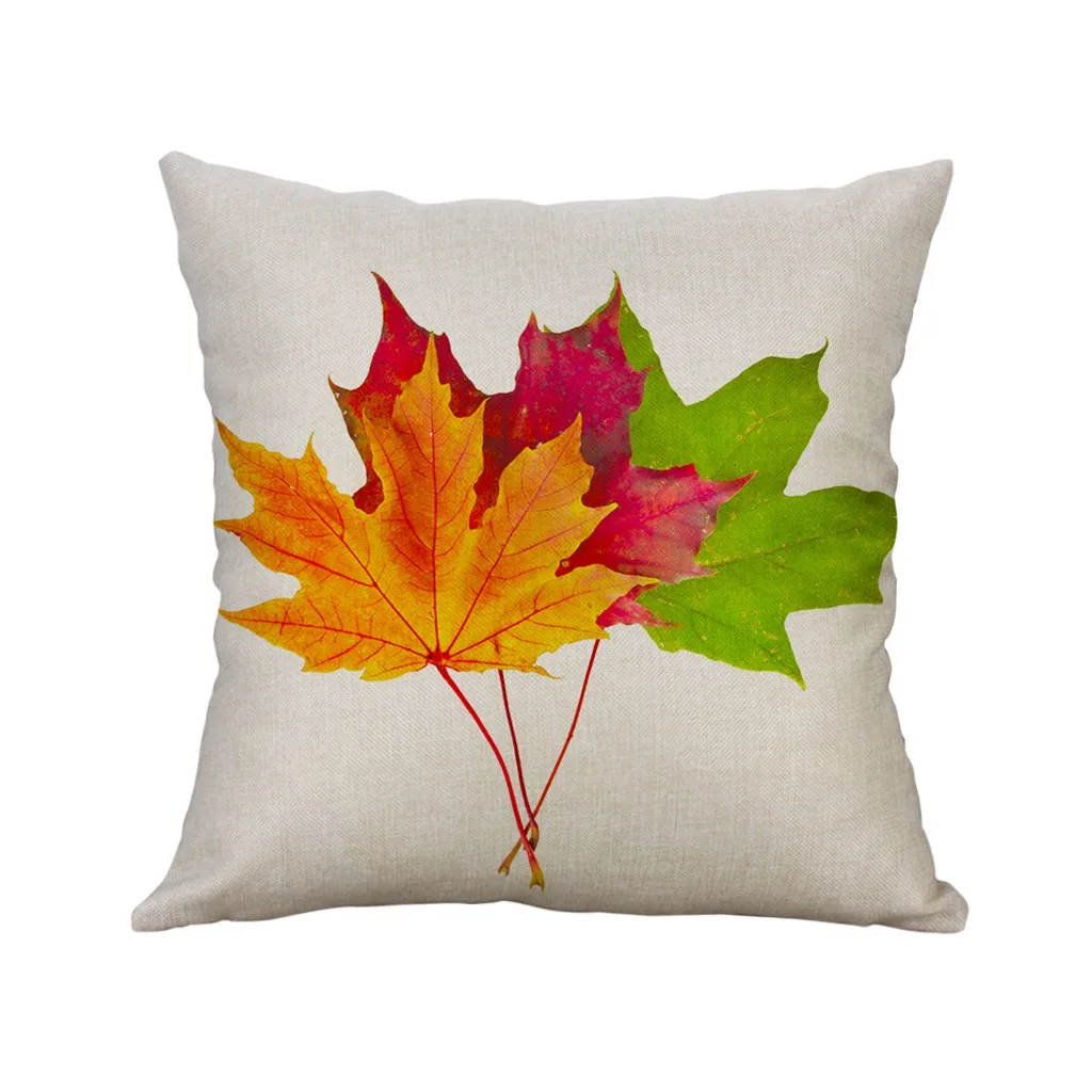 Мультяшный осенний кленовый лист абрикосовый лист квадратный чехол для подушки для гостиной, спальни, дивана, стула, декоративный чехол для подушки 40*40 см - Цвет: F