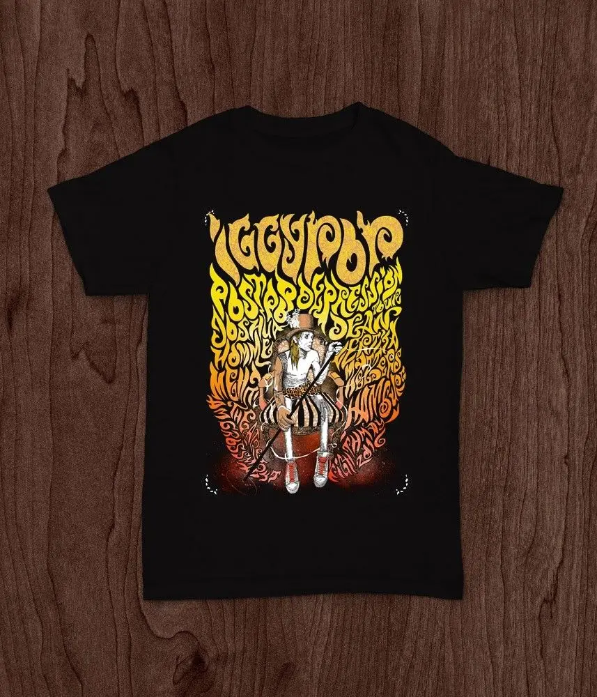 IGGY POP Гамбург Тур Германия 2016 Джош HOMME черная футболка S M L XL 2 xlтрикотажные удобные